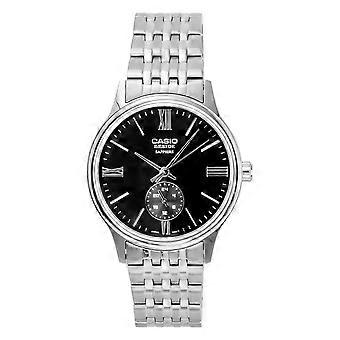 Casio Beside Analog Edelstahl Schwarzes Zifferblatt Quarz BMS-100D-1AV Herrenuhr