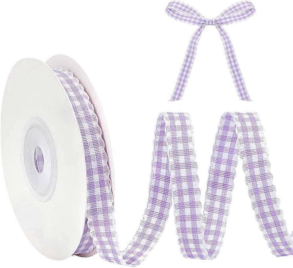 Polyester Ribbon Grid Lilac 3/8 inch(10mm)