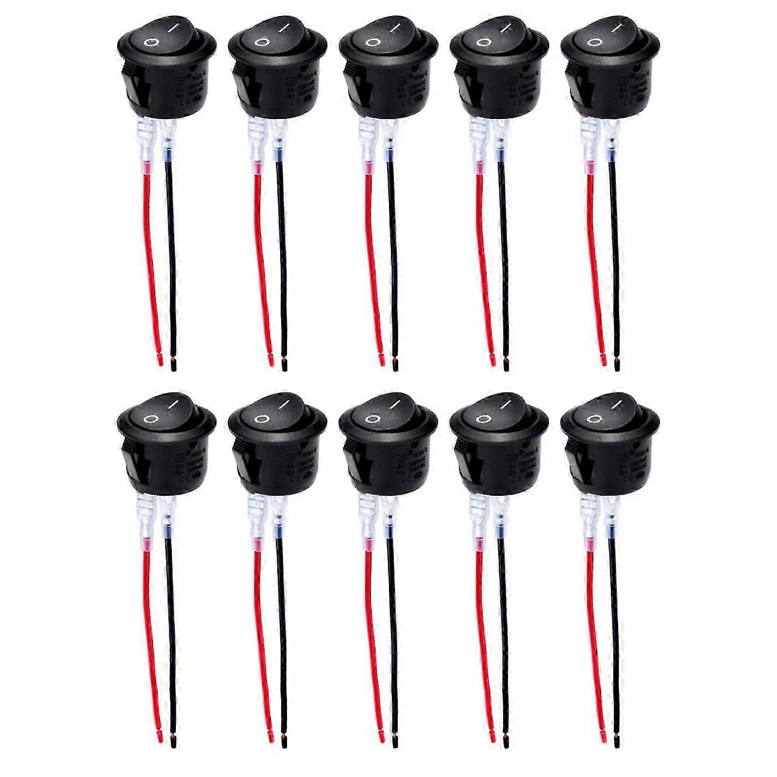 10 Pcs On Off 12V SPST Toggle Switch 2 Pin 2 Position