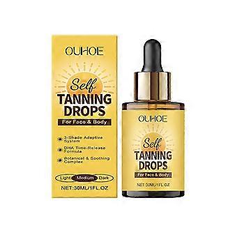 Gezichts Zelfbruinende Druppels, Bruiningsdruppels voor Gezicht & Lichaam, Geleidelijk Bronzing Effect, Lichtgewicht Tanner voor Gevoelige Huid, Natuurlijke Zonovergoten Gloed, Med