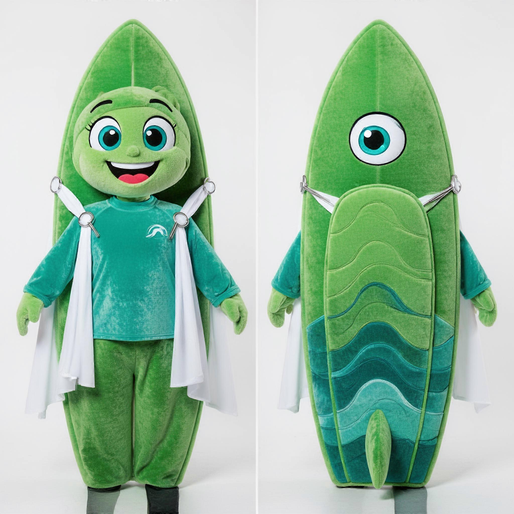 MASTICOT Green Sleek Surfboard Mascot