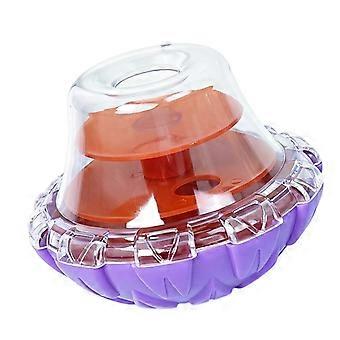 Interaction Dog Wobble Treats Dispenser for Dog, Slow Feeding Toy with Turnable Base for Indoor Reward Play  Purple