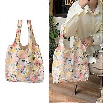 Fashionable Handbag Vintage Floral Shoulder Bag Convenient and Sturdy Casual Open Shopping Bags compatible with Outdoor Activities Pink