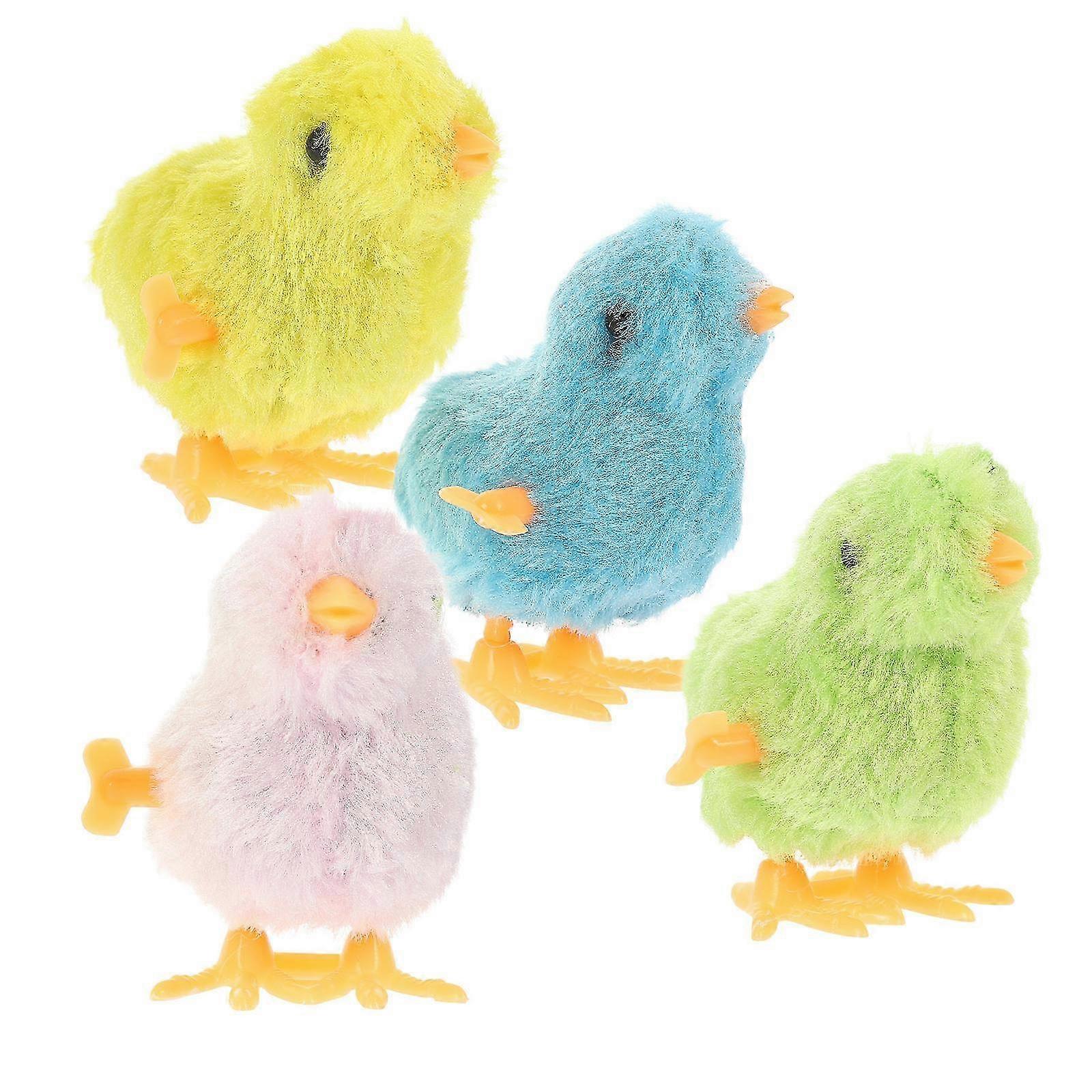 Clockwork Toys Easter Wind-Up Playthings compatible with Kids 4Pcs Assorted Color Plush