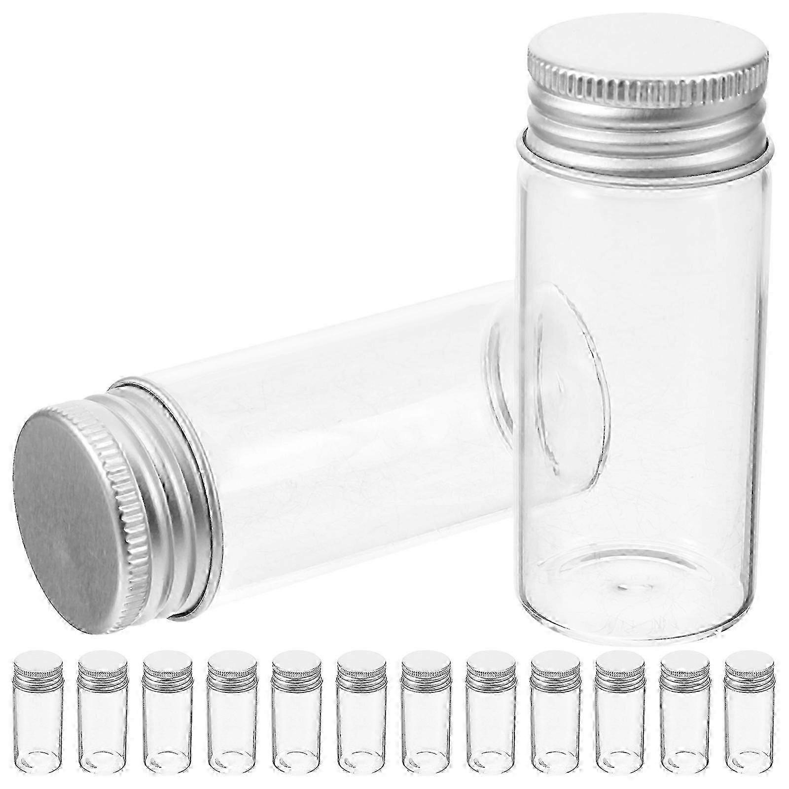 Test Tubes with Caps Glass Test Tubes for Sample Storage 24Pcs