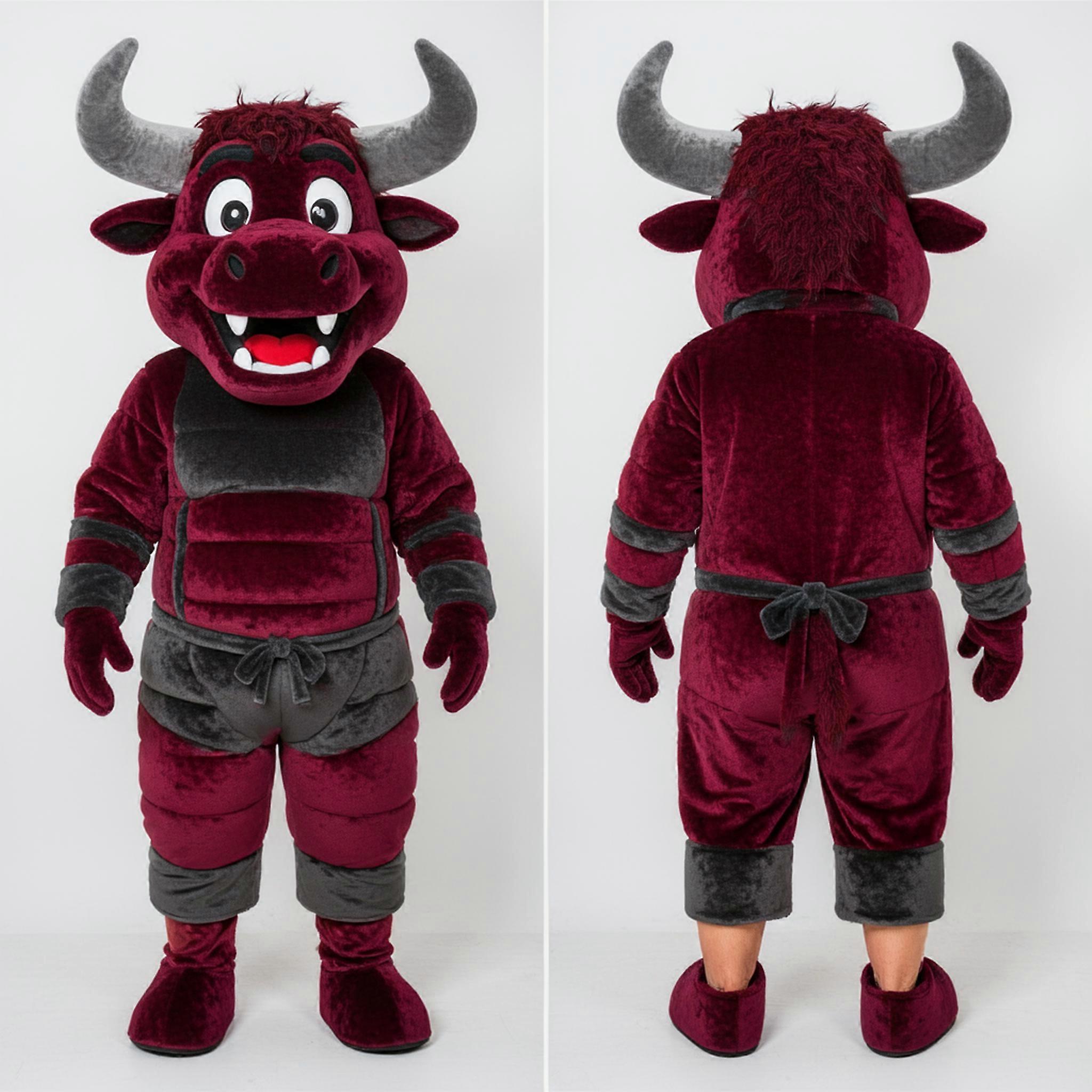 MASTICOT Maroon Horned Minotaur Mascot