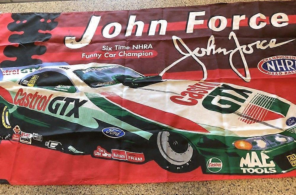 John Force Funny Car Castrol GTX 1996 Signed  Flag