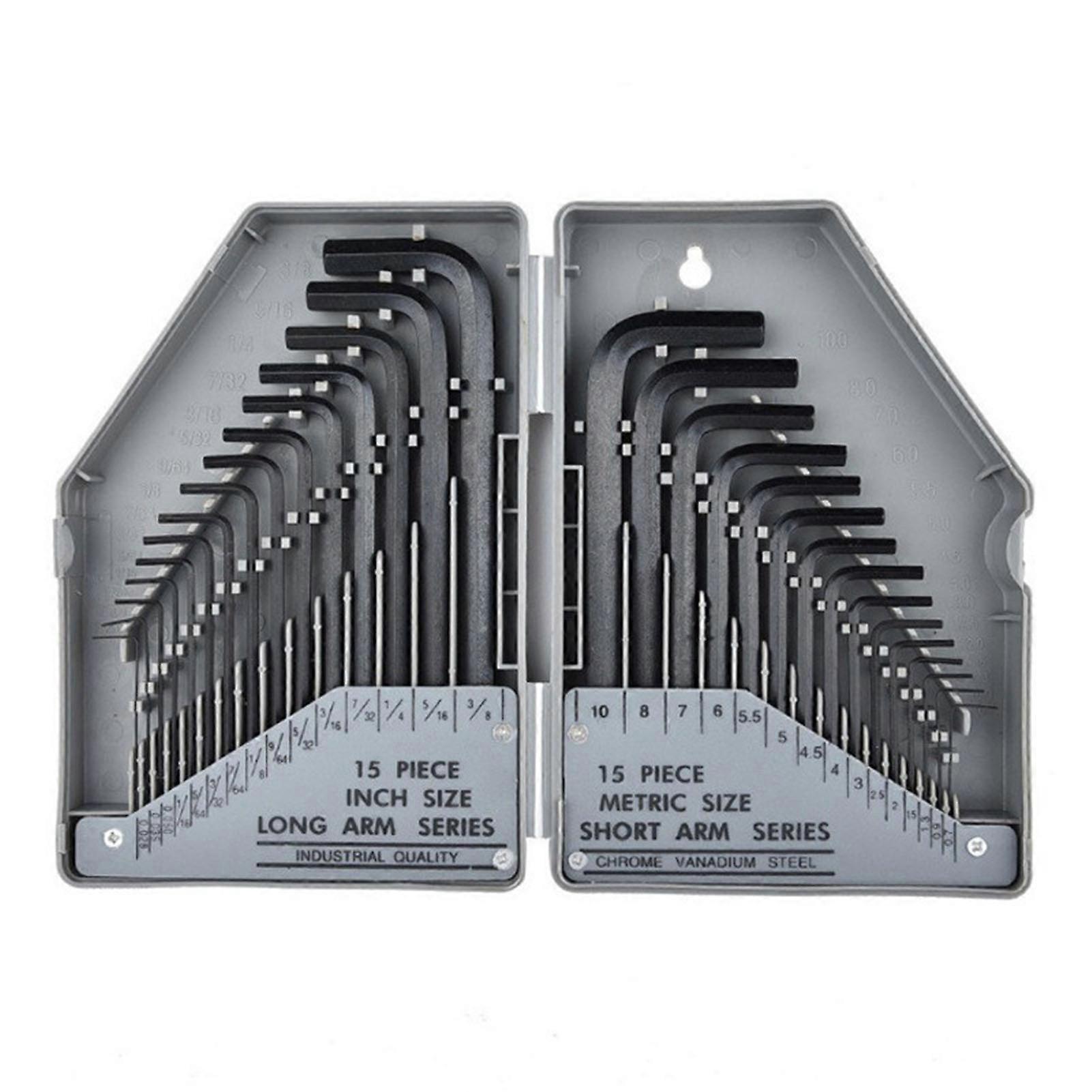 30-Pc Metric Hex Wrench Set Reliable