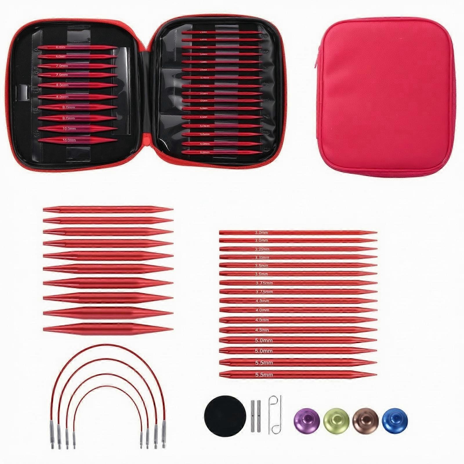 Interchangeable Knitting Needle Kit Smooth for Travel, Crafters