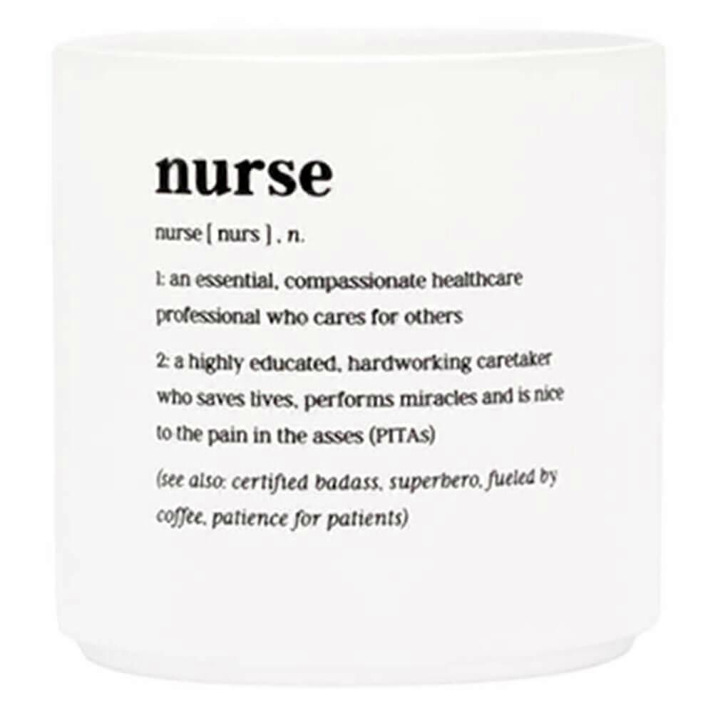 NURSE Defined Witty White Gloss Finished Durable Stoneware Planter (Medium)