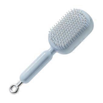 Self Cleaning Hair Detangling Brush with Retractable Cushion, Anti Static Scalp Massage Comb for All Hair Types Blue