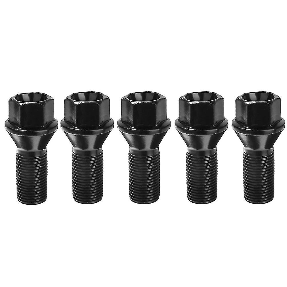 Lot de 5 écrous de roue noirs M14 x 1,25 en acier 36136781151 pour X3 X5 E70 E71 F20 F25 X5 X
