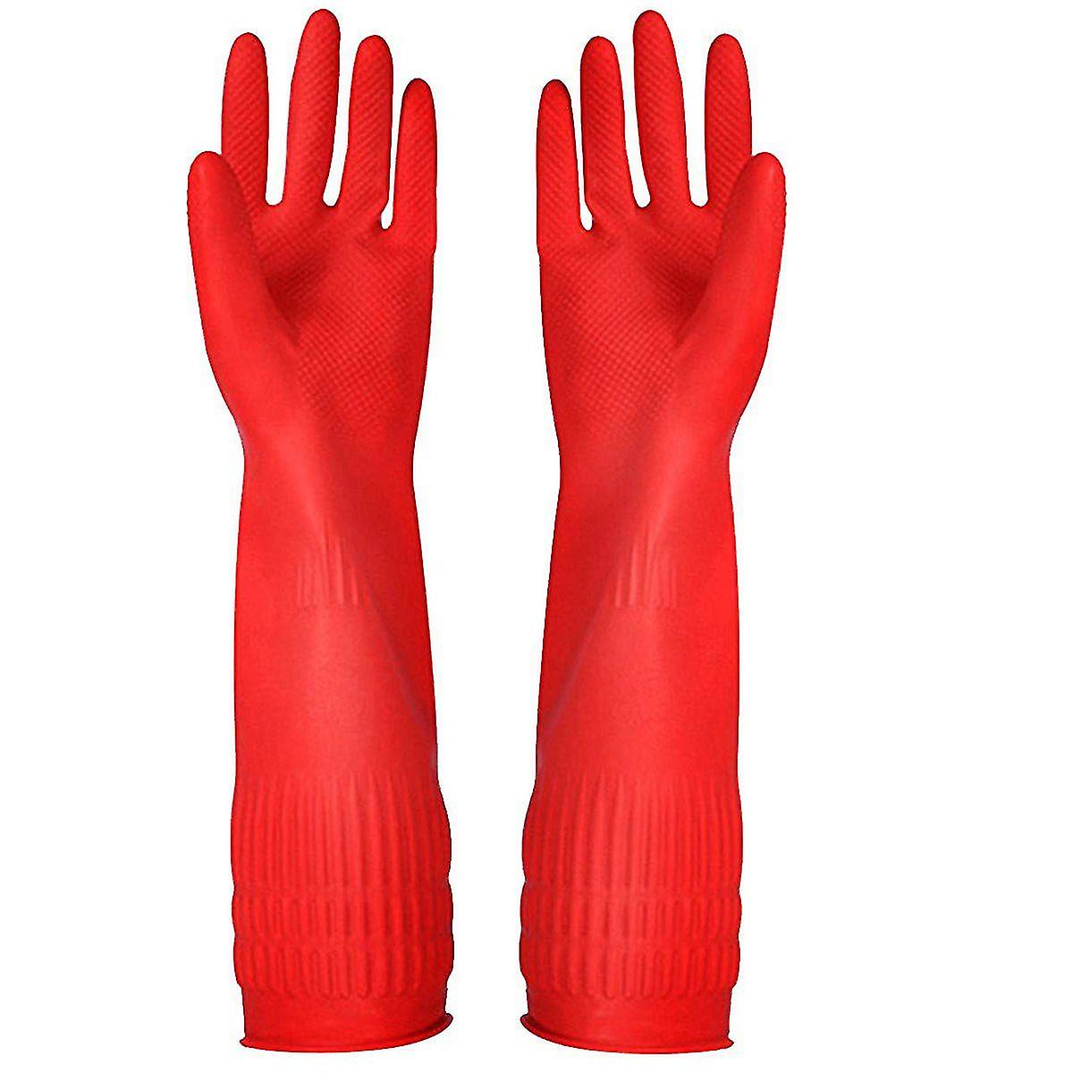 Rubber Cleaning Gloves Kitchen Gloves Waterproof Reusable