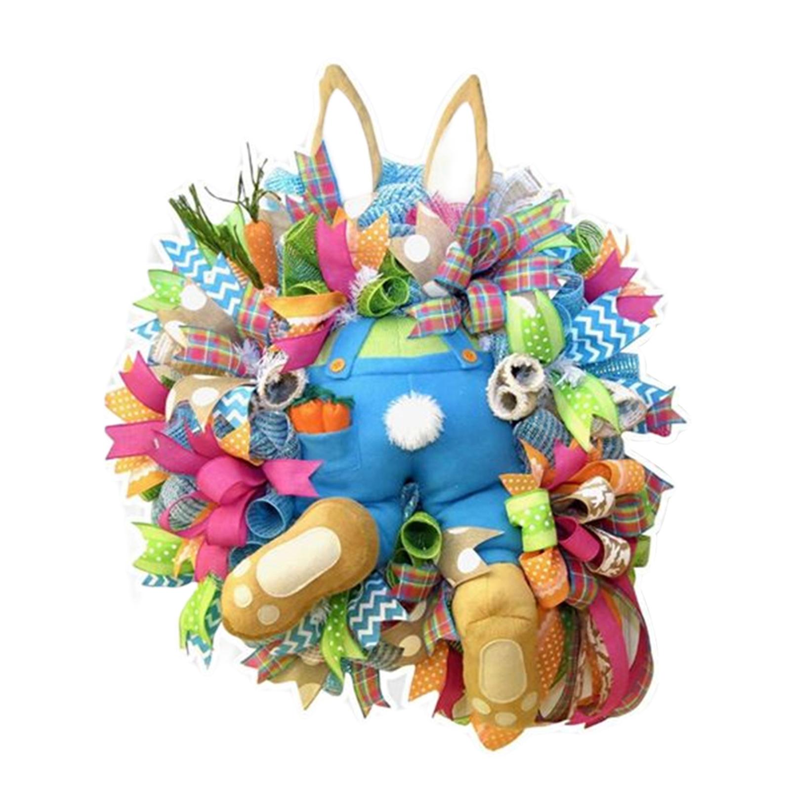 Easter Thief Bunny Wreath Stickers Welcome Spring Rabbits Party Easter Day Decor Self Adhesive Wall