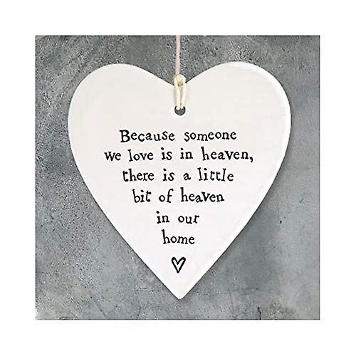Sentimental Porcelain Hanging Heart | East Of India Thinking of You Heaven