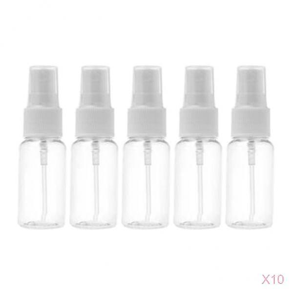 50x Transparent Refillable Empty Atomizer Refillable Fine Mist Sprayer 10ml