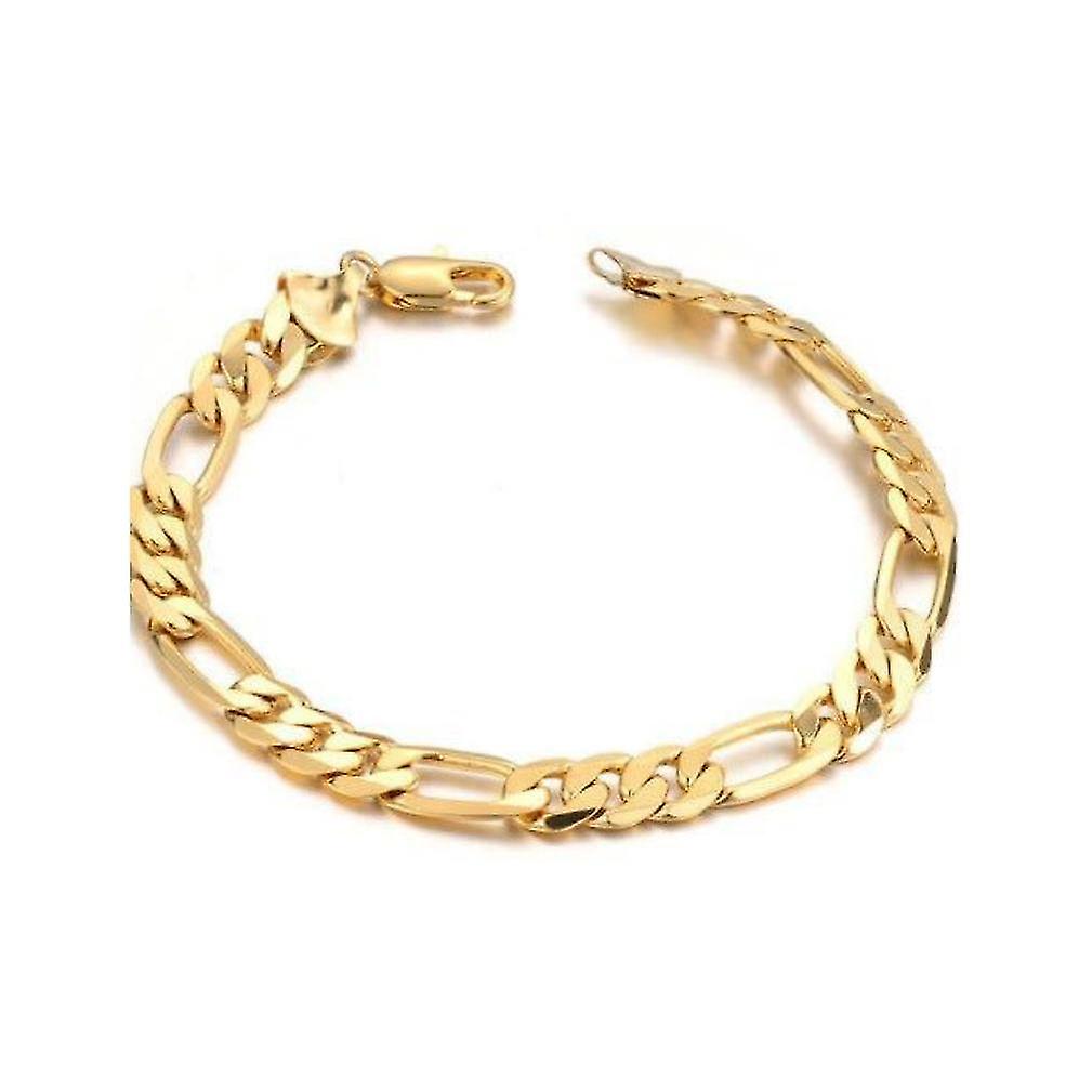 10mm Three-to-one Pattern Linking 18k Gold Bracelet