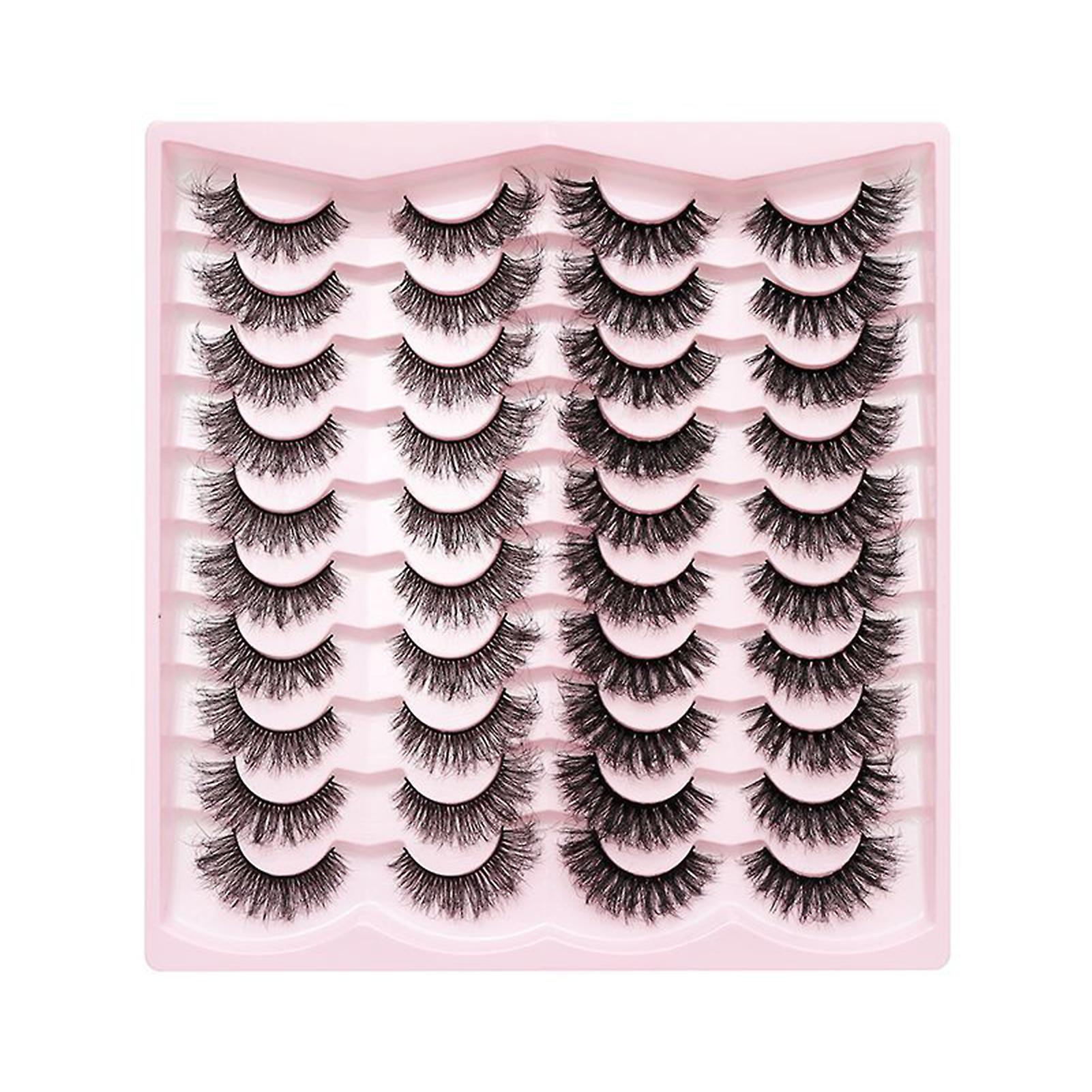 20 Pairs 3d Dramatic False Eyelashes Reusable Easy To Fit Eye Shape Eyelashes