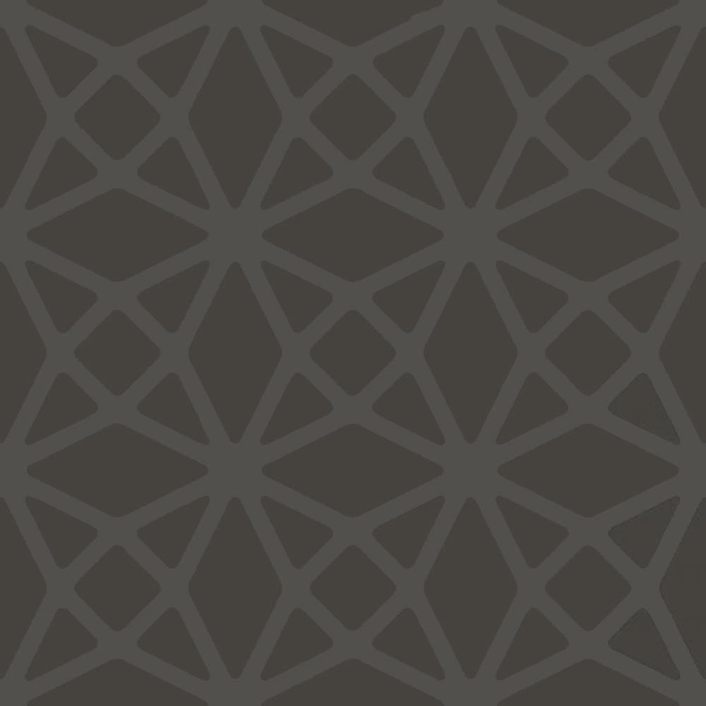 Geometric Lattice Diamonds Wallpaper Charcoal Silver Metallic Paste Wall