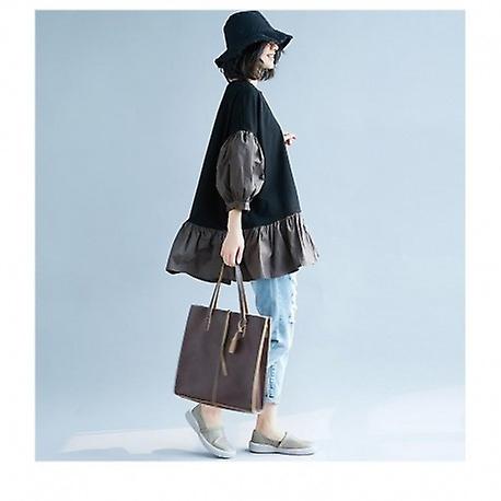 Shirts Autumn Plus Size Spliced Ruffles Top