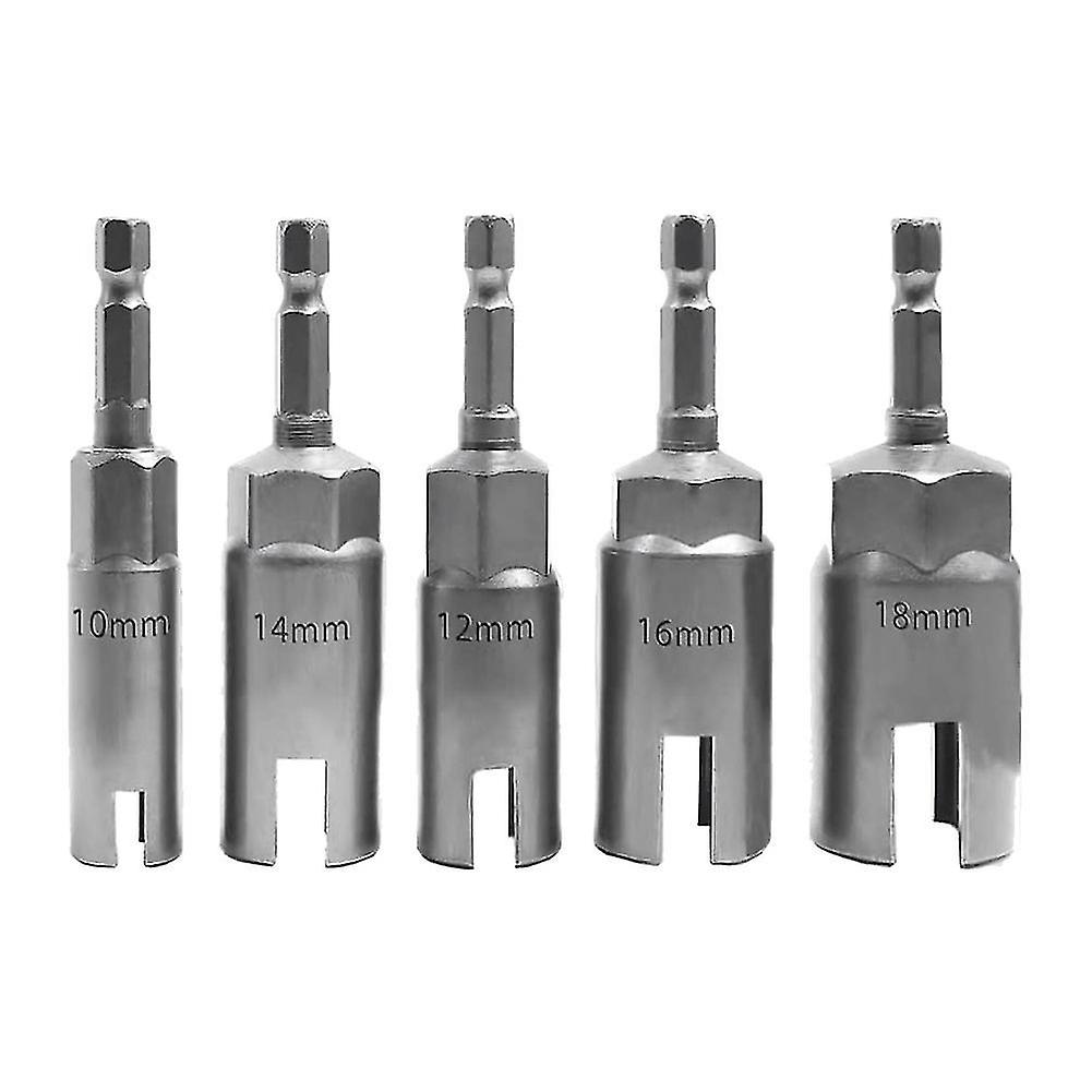 5 Pcs Power Wing Nut Driver Set With 1/4 Inch Hex Slot Wing Nuts Drill Bit Socket Wrenches Tools Se