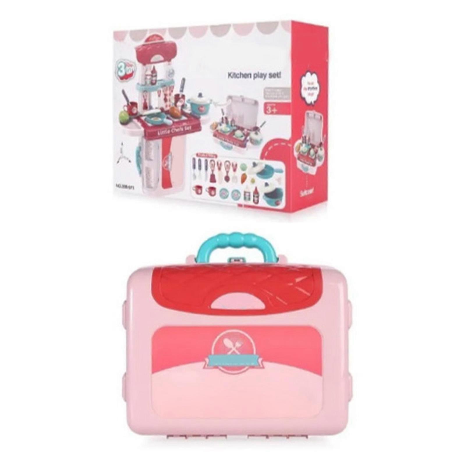 30pcs Kitchen Toy Playset Educational Interactive Skill Development Safe Kitchen Play House Toy Pink 