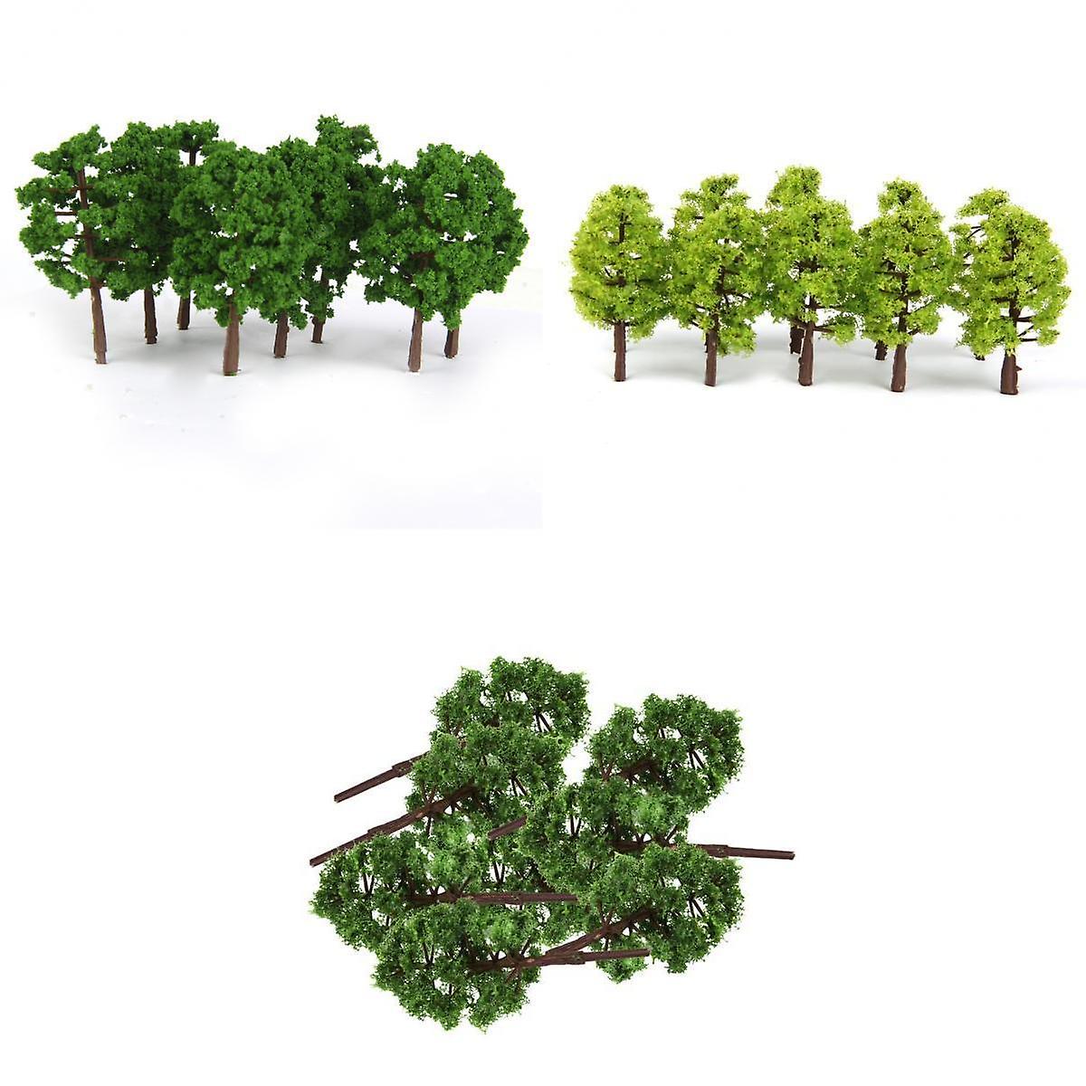 60 Pcs Plastic Model Tress Train Railroad Scenery 1:150 Scale