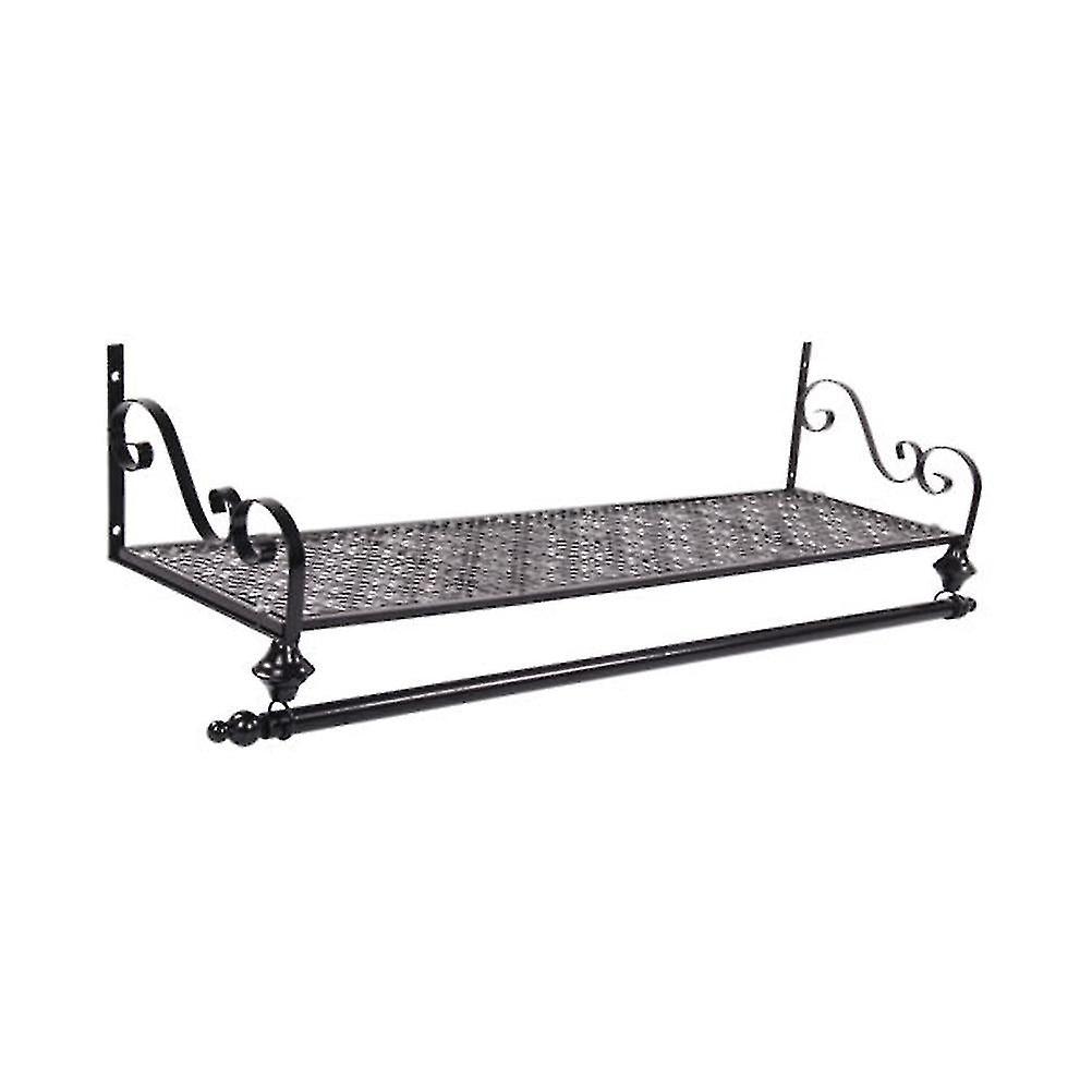 Clothes Rail Wall Mounted Garment Hanging Rack&shelf Wardorbe Iron Heavy Du