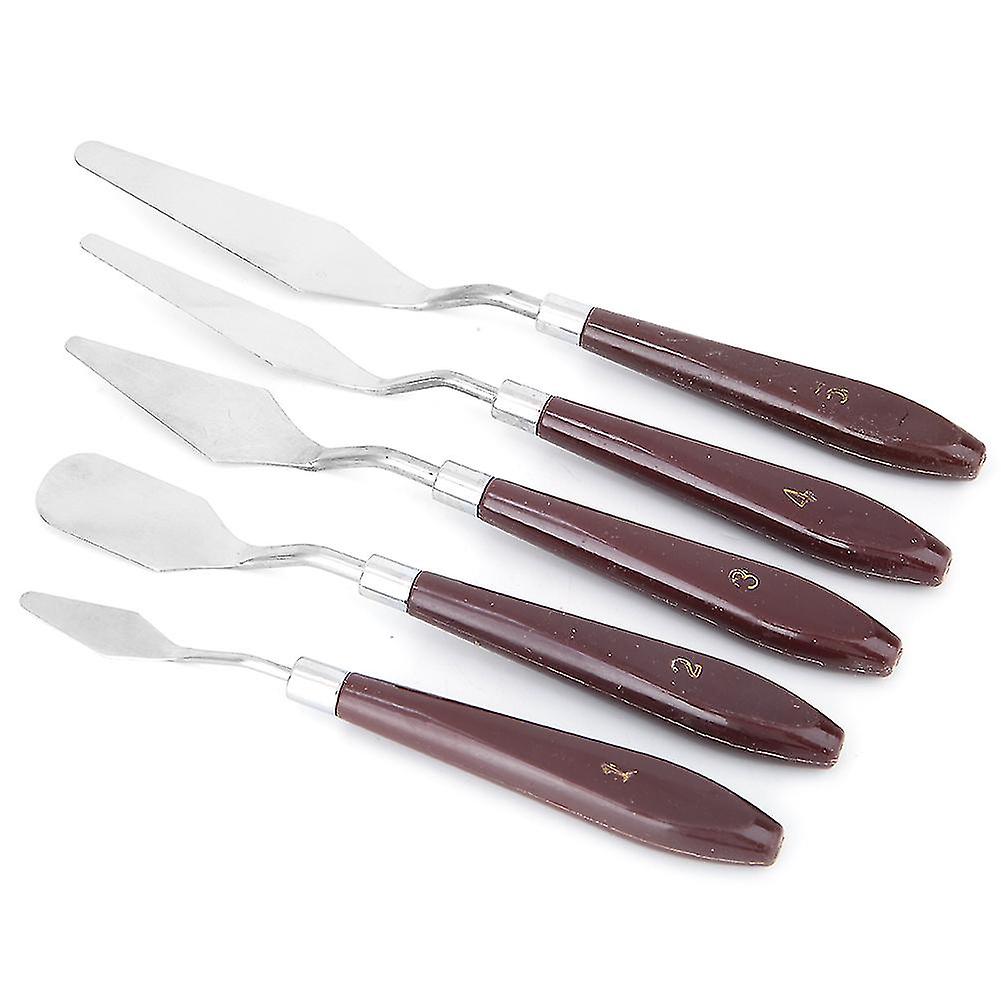 5pcs Stainless Steel Pigment Scraper Painting Knife Set for Drawing Board or Palette