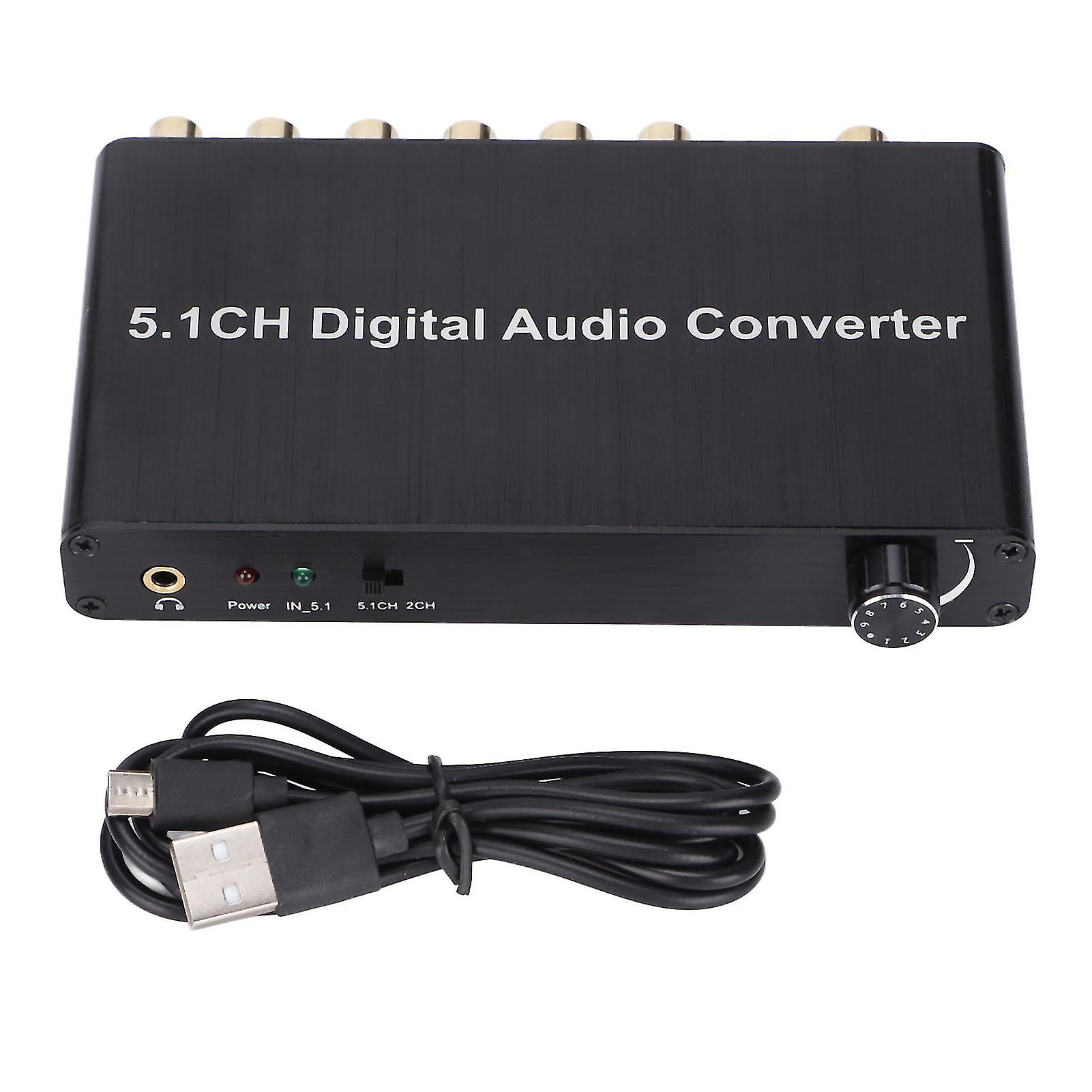 AY77 5.1CH DAC Converter o Decoder Digital Optical Coaxial for Toslink to RCA 3.5mm Jack for Xbox for PS4 for TV