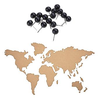 Cork World Map Puzzle Toy Travel Footprint Photo Background Wall Board with 16 Push Pins for Traveler Home Wall Decor