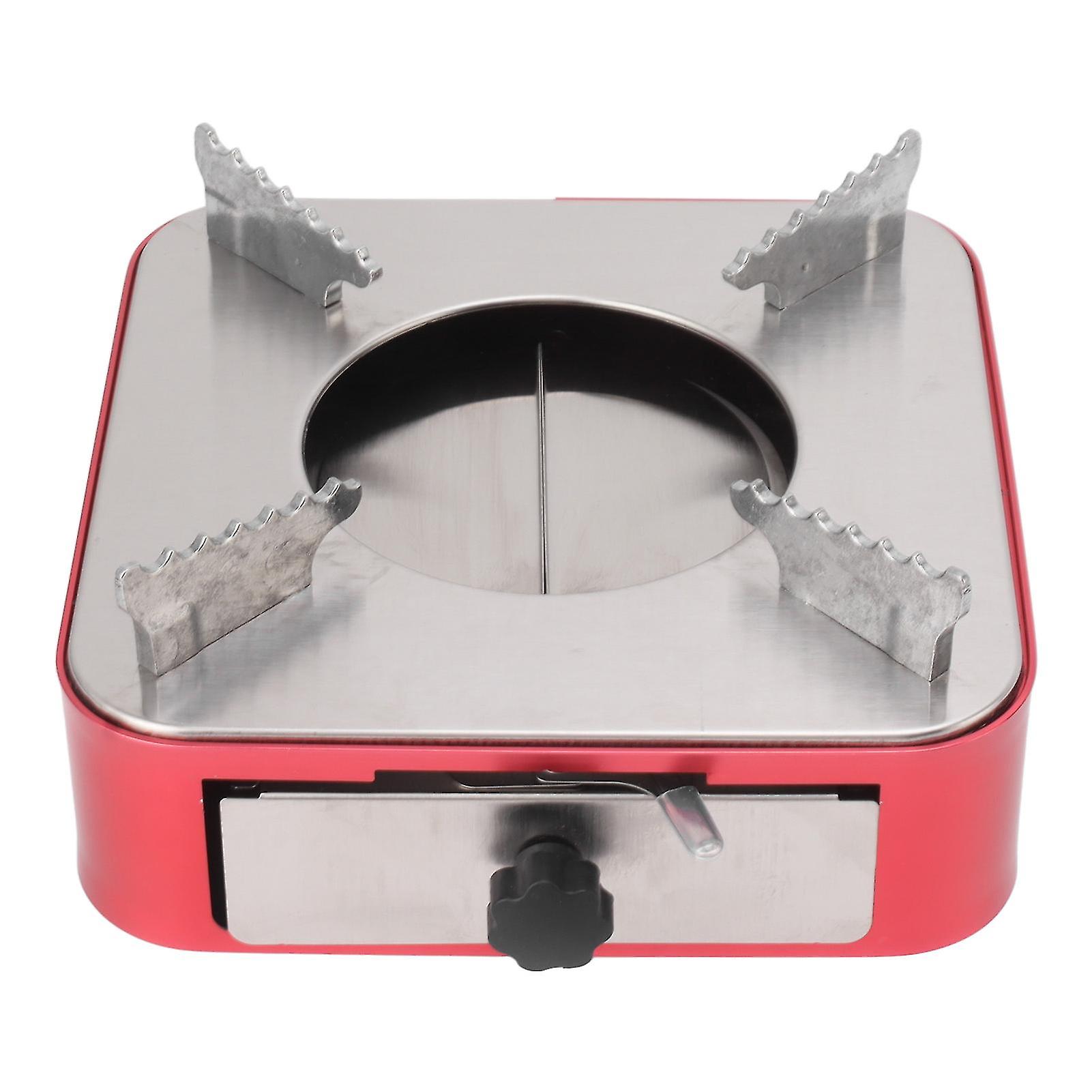 Compact Drawer-Style Solid Alcohol Stove for Camping, Travel & BBQ - Red
