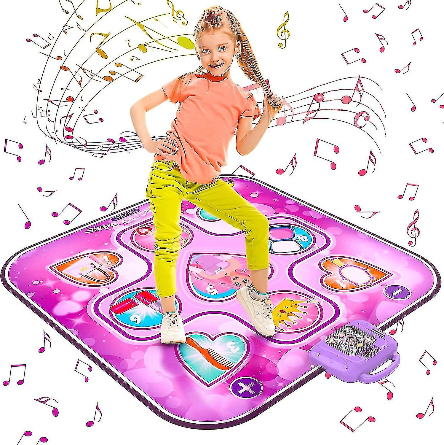 Dance Mat Toys For 3-12 Years Old Girls Birthday Gifts, Musical Dance Mat For Kids, Dance Pad With Led Lights -ys -gt
