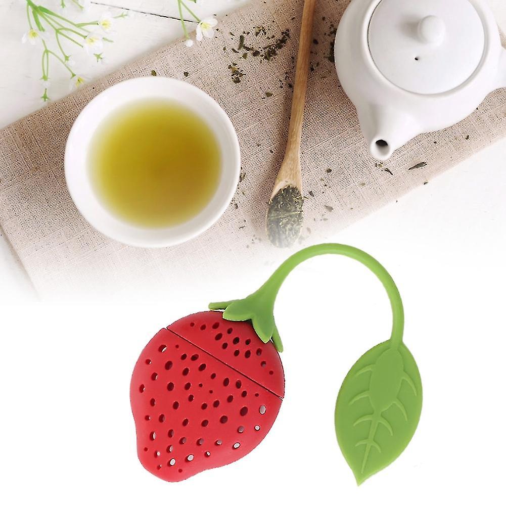 3Pcs Fruit shaped Tea Strainer Silicone Tea Filter Kitchen Gadget for Tea(strawberry)