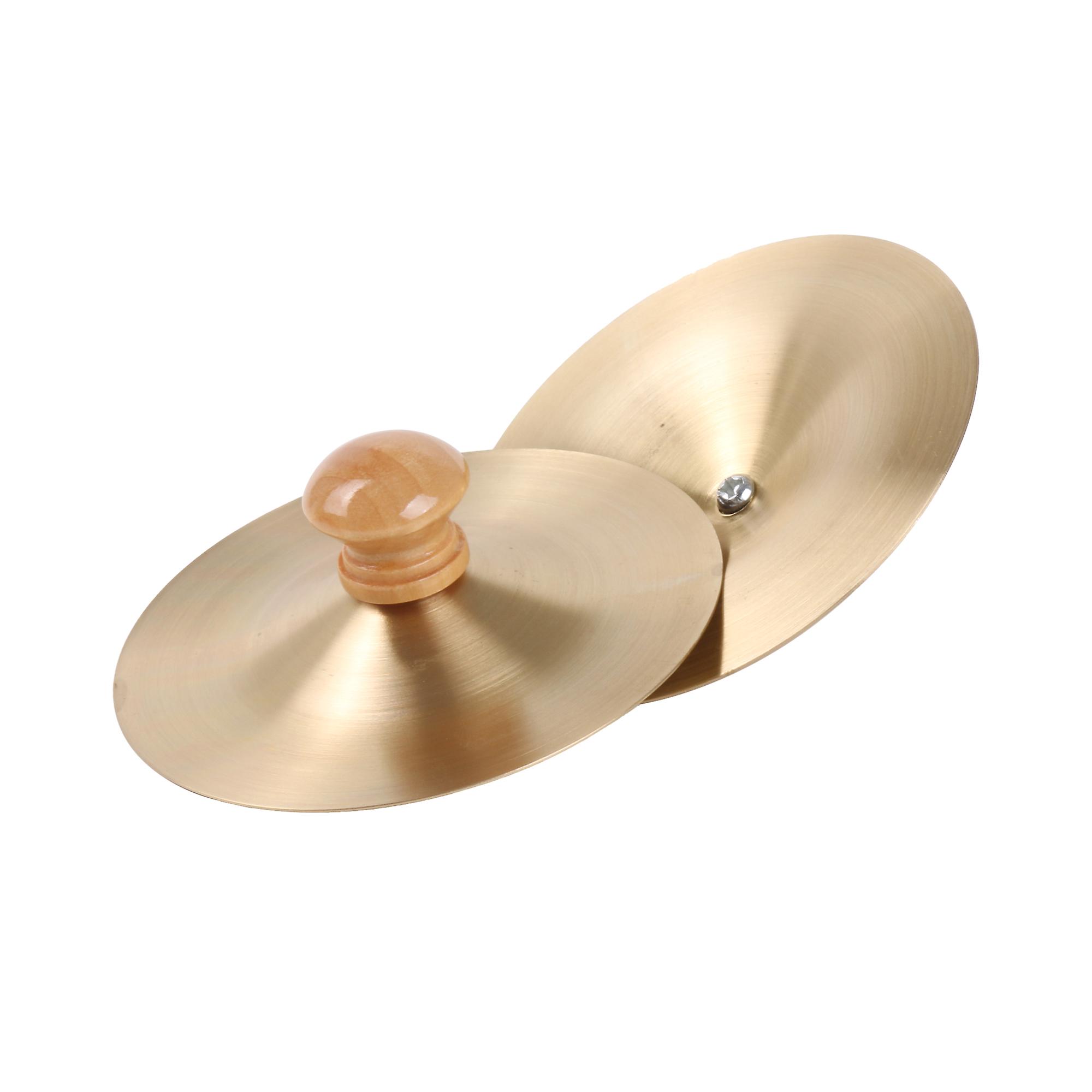 2Pcs Copper Finger Cymbal Percussion Instrument for Beginner 3.54 Inch