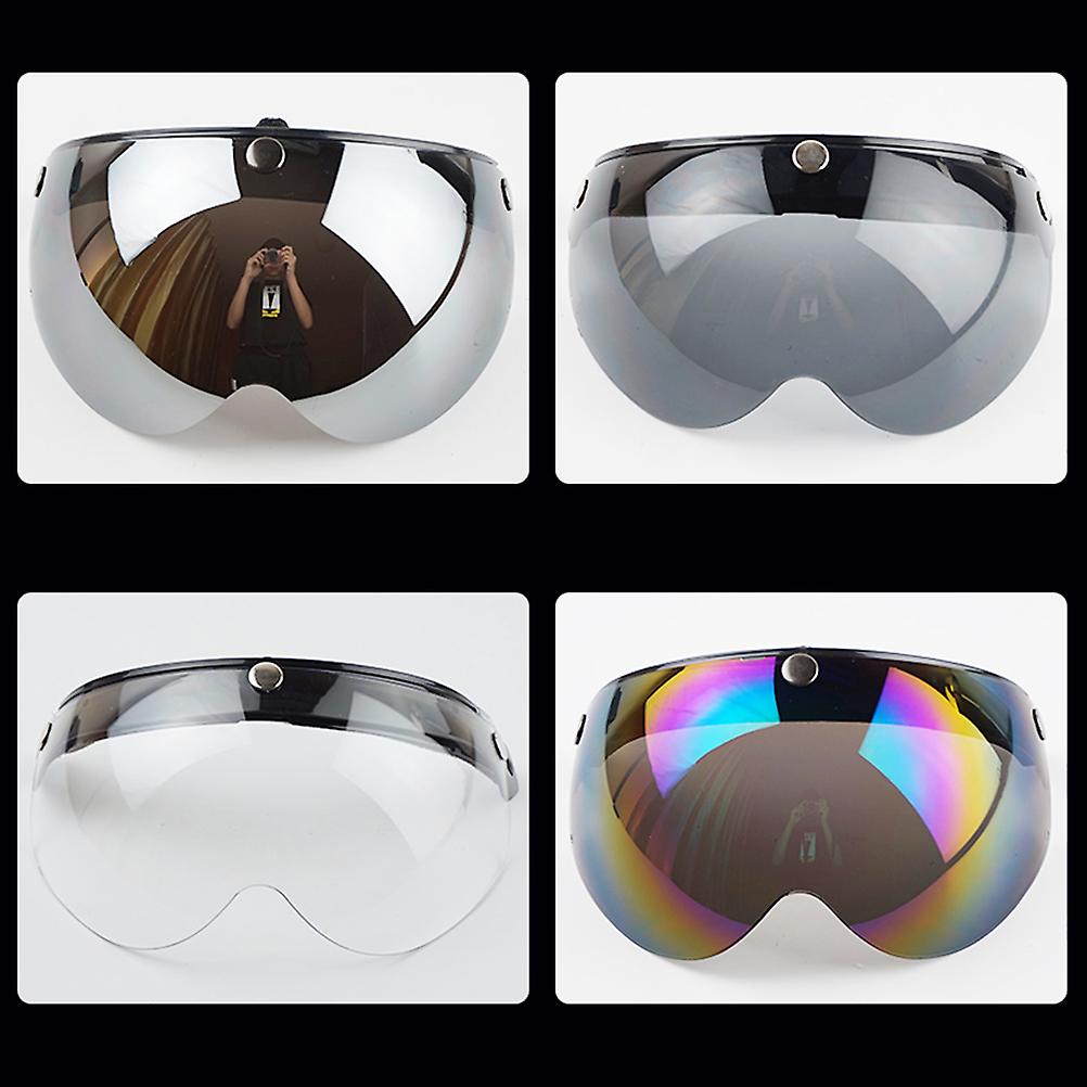 Universal 3 Snap Retro Helmet Visor Windproof Sun Shield Half Face Motorcycle Helmets Visor 3Snap Retro Helmet Visor