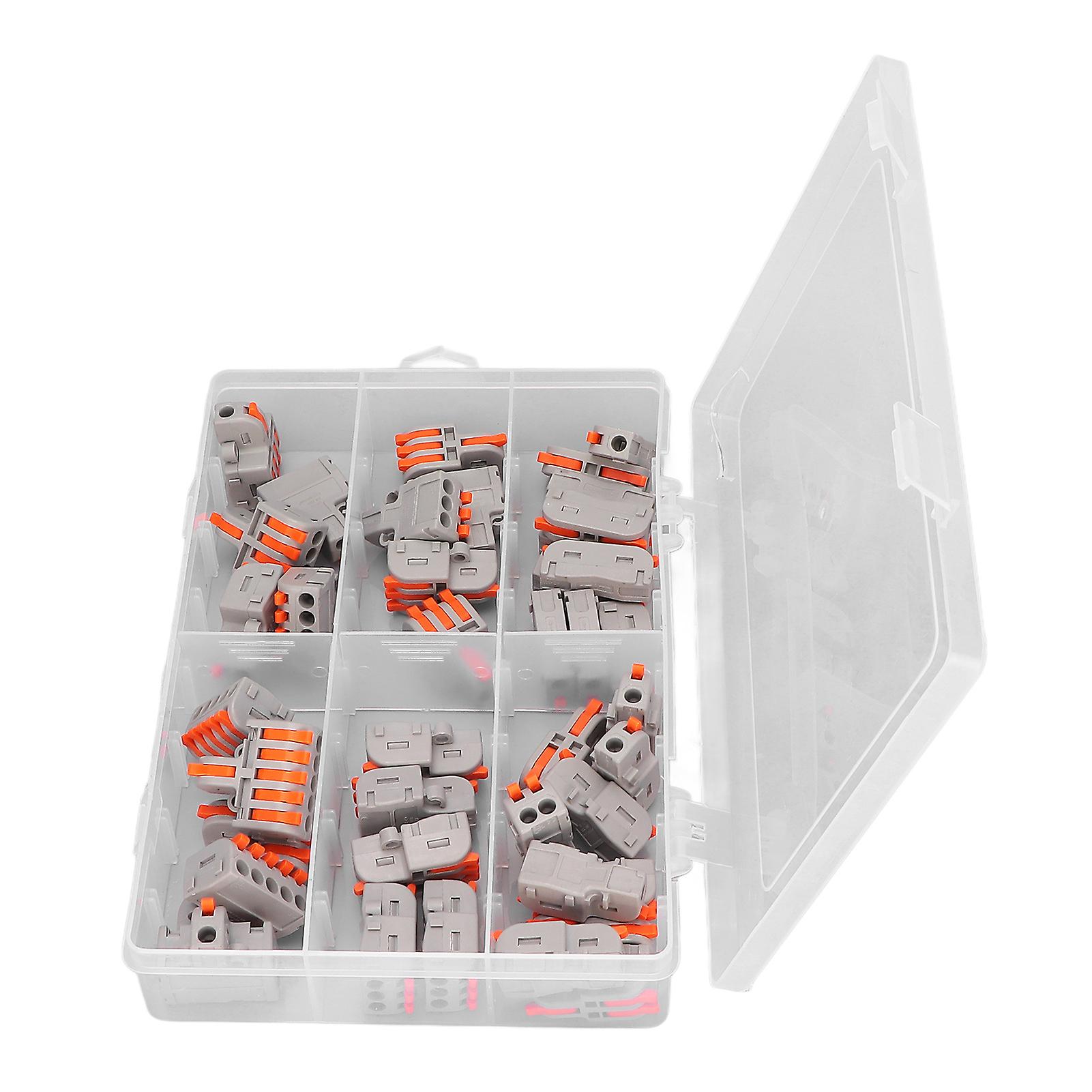 40Pcs Wire Conductor Connector Lever Splicing Terminal Set Kit for Socket Vehicle