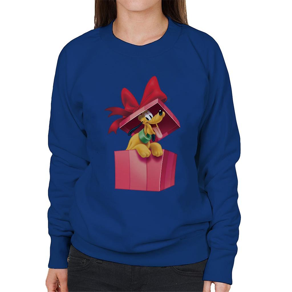 Disney Pluto Christmas Present Women's Sweatshirt