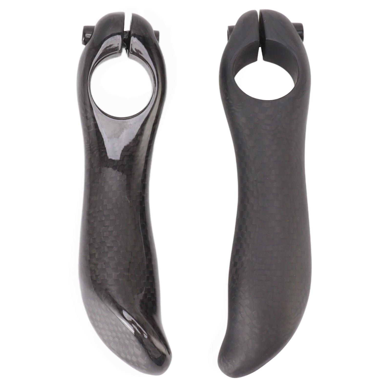 1 Pair Bike Auxiliary Handlebar Reduce Tired Comfortable Hold Carbon Fiber Bike Bar End Handlebar Matte