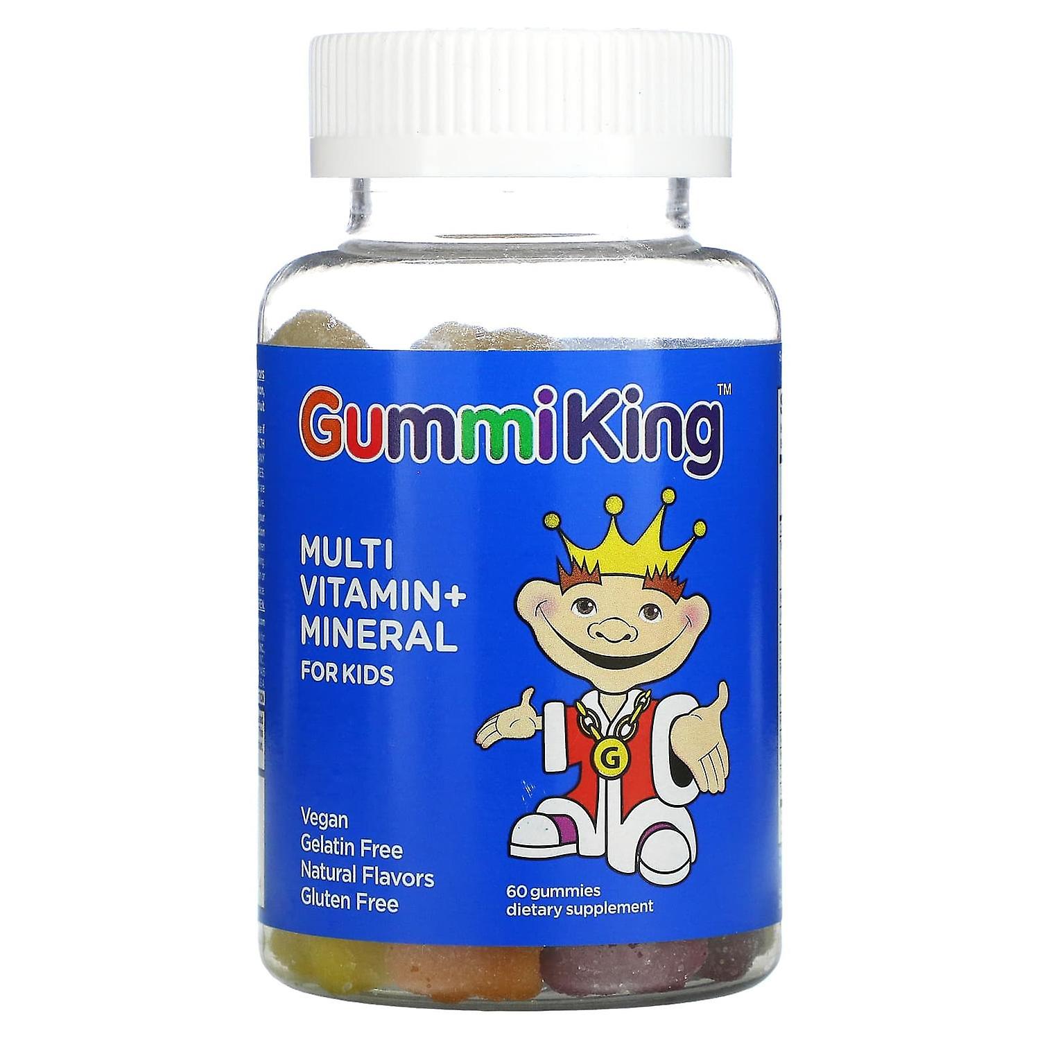 GummiKing, Multi-Vitamin + Mineral for Kids, Strawberry, Orange, Lemon, Grape, Cherry and Grapefruit