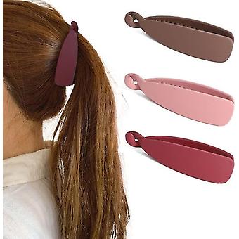3-Pack Strong 10cm Long Banana Hair Clips with Fish Comb Ponytail