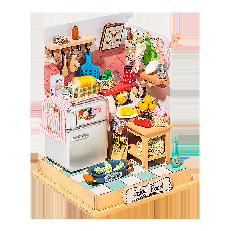 Diydollhouse مصغرة مع الأثاث, ألعاب نموذج بناء المطبخ