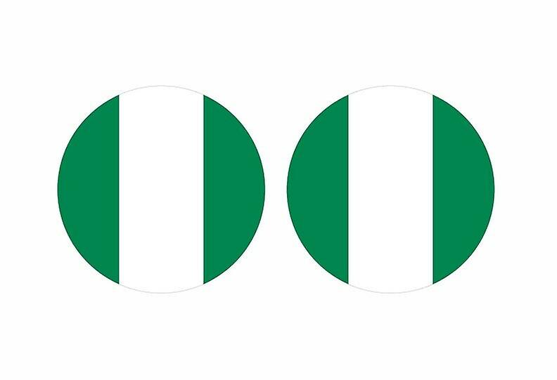 2x stick sticker round cocarde flag nigeria