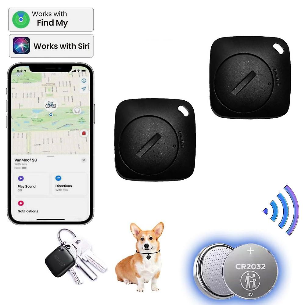 Key Finder 2-Pack Bluetooth Tracker Item Locator IP67 Waterproof Replaceable Battery