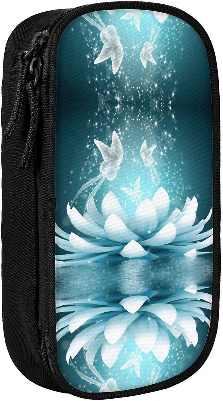 Lotus λουλούδια τυπωμένα υψηλής χωρητικότητας μολύβι στυλό περίπτωση, ανθεκτική τσάντα μολυβιού θήκη θήκη περιπτώσεις διοργανωτή, για τους άνδρες Γυναίκες62455