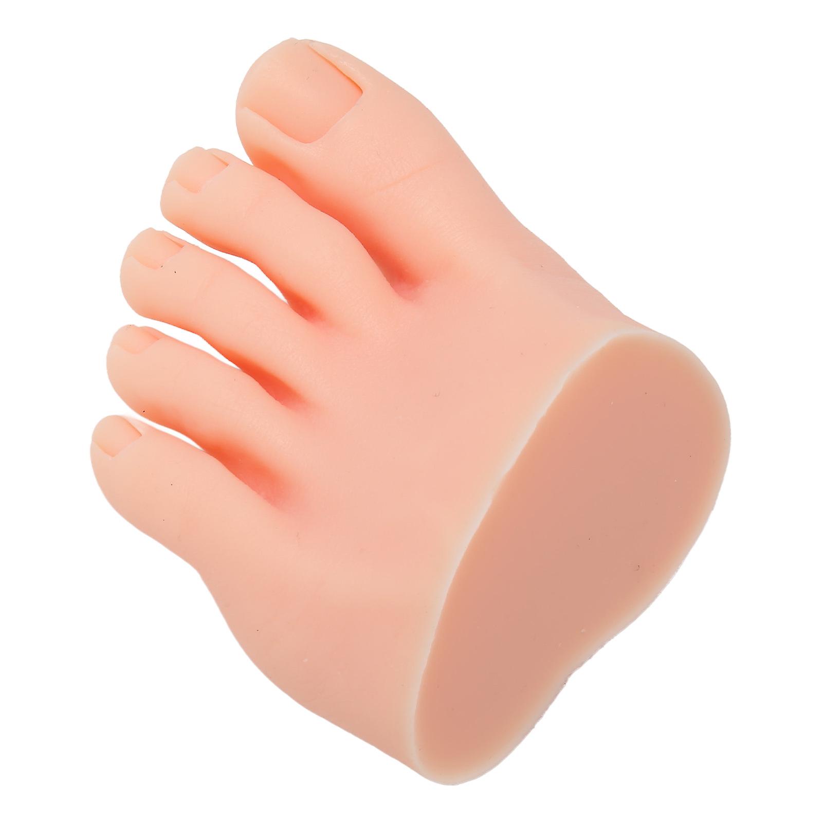 ネイルアートトレーニングディスプレイフェイクハーフフットモデルライトスキンカラータトゥー練習シリコンフットモデル左