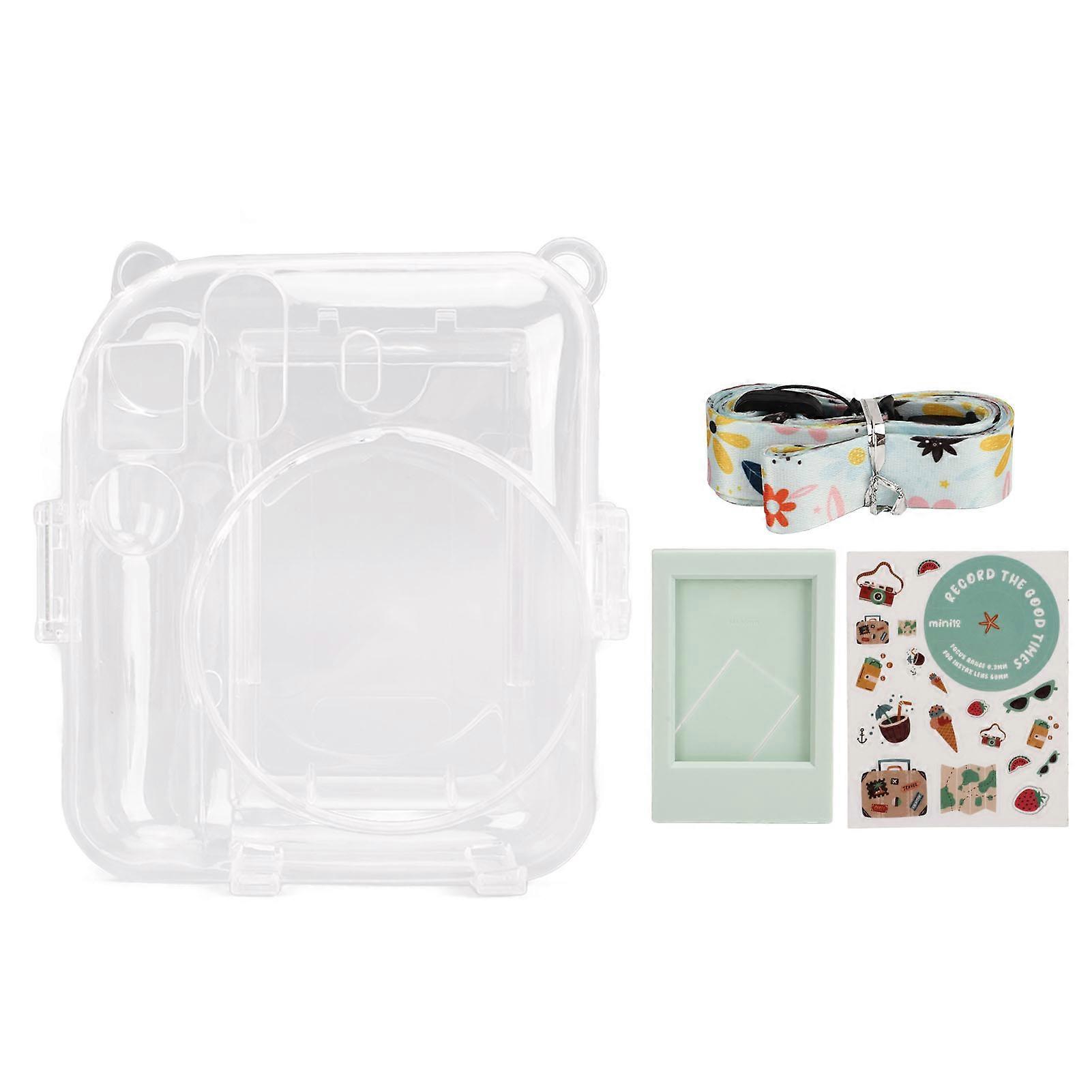 Protective Clear Case Crystal Cameraa Case For Fujifilm Instax Mini 12 Instant Camera With Shoulder Strap Sticker 3 Inch Photo Frame  Set