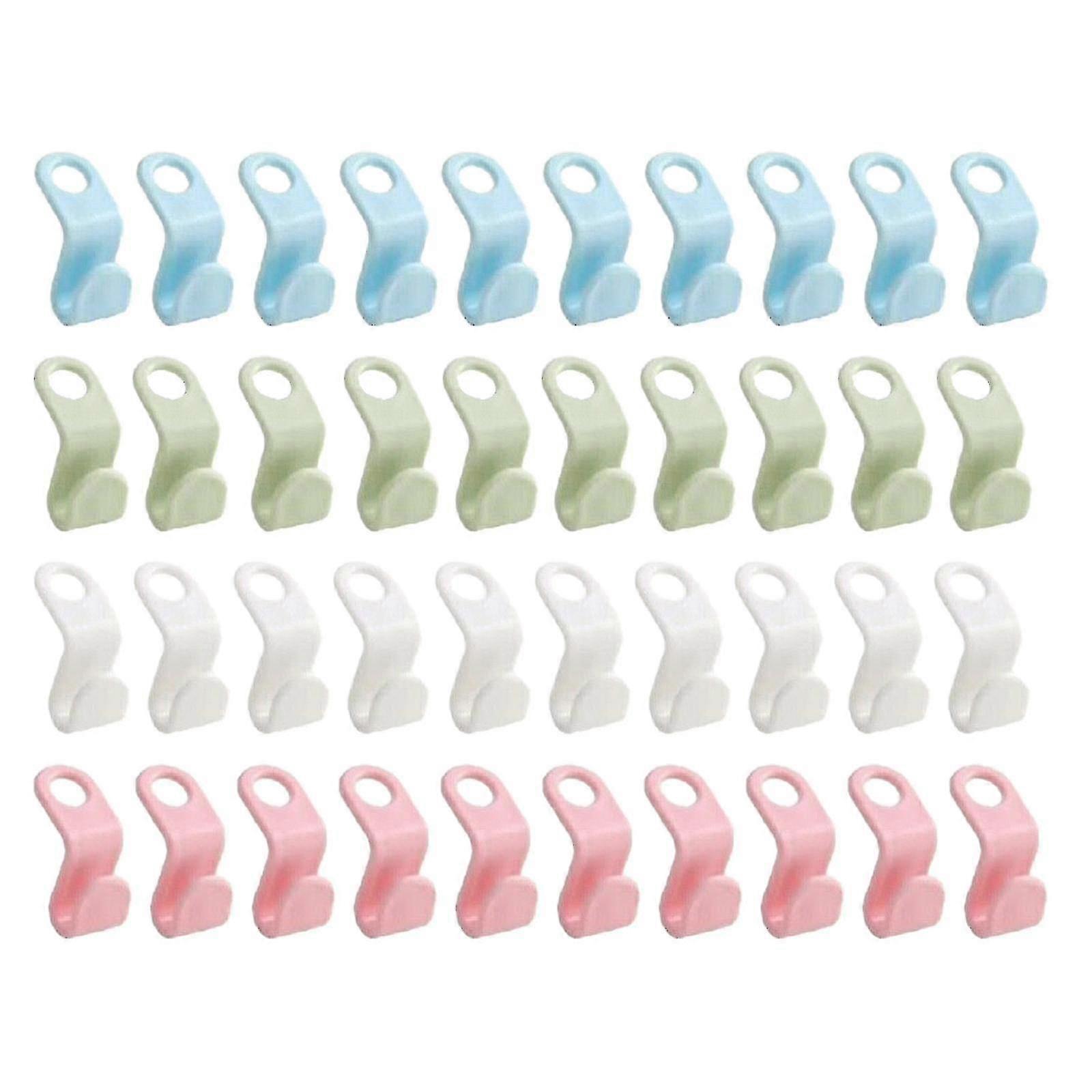 40 Pcs Clothes Hanger Connector Hooks Closet Hangers Organizer Space-saving Clip