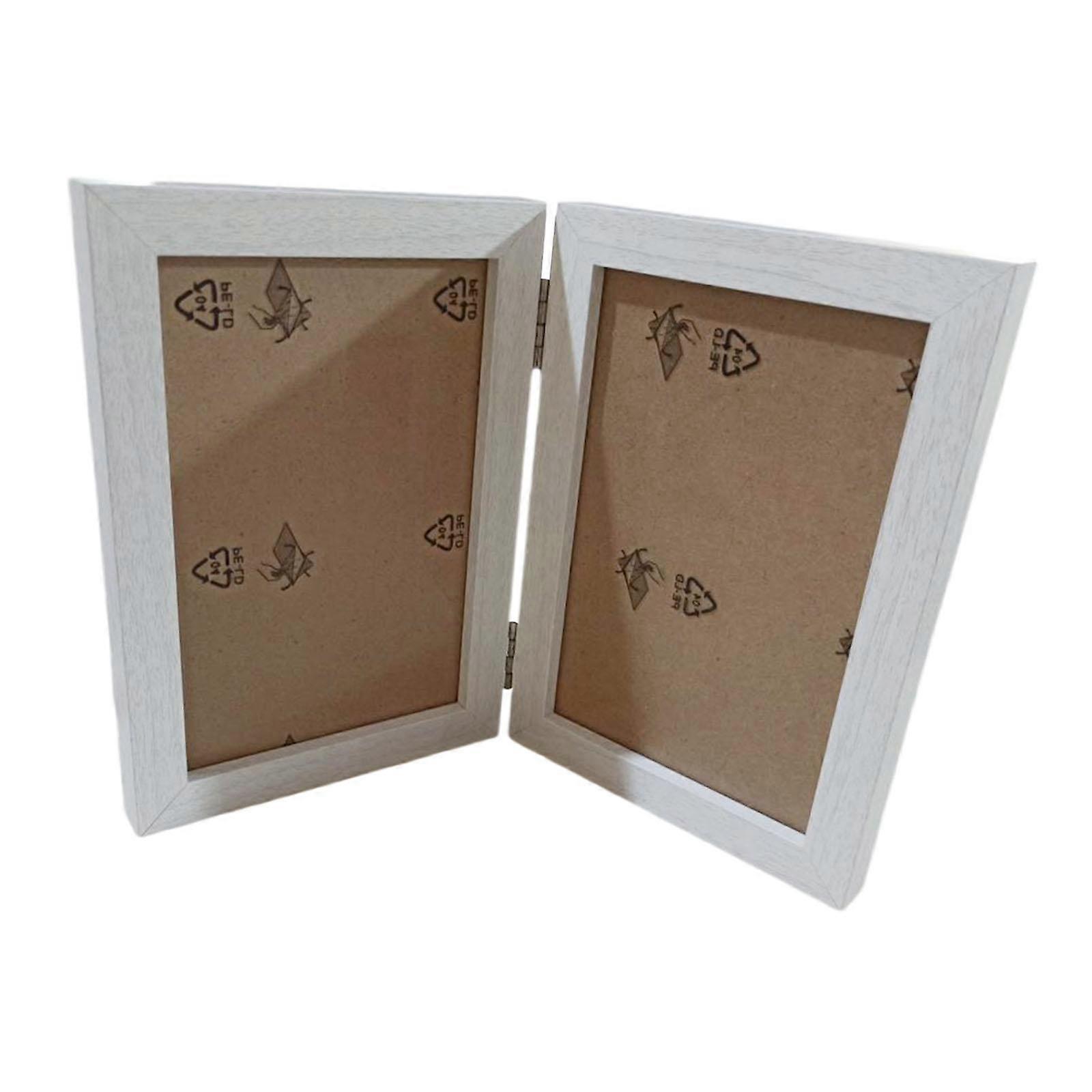 Double Picture Frame 4x6 Hinged Photo Frame for Dining Room Entrance Desktop