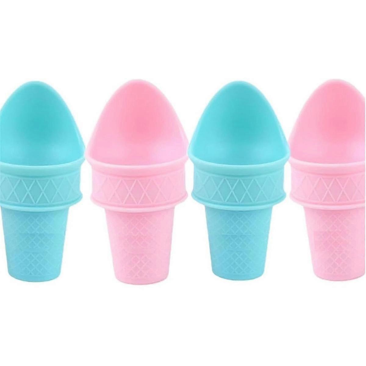 Ice Cream and Popsicle Tool Set Ice Cream Spoon, Reusable Mini Scoop Cones Set, Good Grip Plastic Cookie Baking D